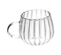 ZhangJJJJJJJ Premium Glass Coffee Mugs, with Vertical Stripes, Wide Mouth C Shaped Grip Clear Glass Mug, for Tea Juice Milk Coffee Beverage