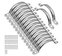 ZhangJJJJJJJ Stainless Steel Drawer Pulls, Curved Handle, with Screws, for Kitchen, Wardrobe, Drawer, Bathroom, Bedroom (96 * 19mm-16pcs)