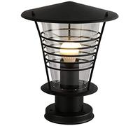 Zhangl Contemporary Victorian Black Finish Aluminum Metal Outdoor Garden Lamp Post Top Lantern Light Rainproof Modern Column Lamp E27 Community Lawn Landscape Lighting Table Lamp
