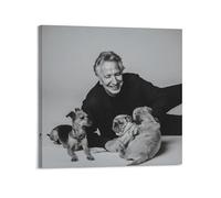 ZHANGLINGG Alan Rickman Poster Wall Art Canvas Aesthetic Music And Movie Decoration Living Room Bedroom 20x20inch(50x50cm) Frame-style
