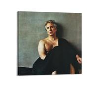 ZHANGLINGG Alan Rickman Poster Wall Art Canvas Aesthetic Music And Movie Decoration Living Room Bedroom 12x12inch(30x30cm) Frame-style