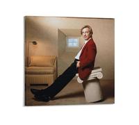 ZHANGLINGG Alan Rickman Poster Wall Art Canvas Aesthetic Music And Movie Decoration Living Room Bedroom 24x24inch(60x60cm) Frame-style