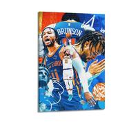 ZHANGLINGG Jalen Brunson Wall Art Canvas Aesthetic Music And Movie Decoration Living Room Bedroom 20x30inch(50x75cm) Frame-style