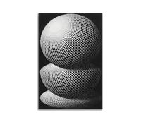 ZHANGLINGG M. C. Escher Painter's Work《Three Spheres 1》Posters Wall Art Canvas Aesthetic Music And Movie Decoration Living Room Bedroom 08x12inch(20x30cm) Unframe-style