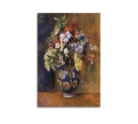 ZHANGLINGG Pierre Auguste Renoir Famous Paint (Flowers in A Vase - 1878) Wall Art Canvas Aesthetic Music And Movie Decoration Living Room Bedroom 12x18inch(30x45cm) Unframe-style