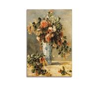 ZHANGLINGG Pierre Auguste Renoir Famous Paint (Roses And Jasmine in A Delft Vase) Wall Art Canvas Aesthetic Music And Movie Decoration Living Room Bedroom 16x24inch(40x60cm) Unframe-style