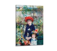 ZHANGLINGG Pierre-Auguste Renoir Impressionism Painter Works《The Two Sisters on The Balcony》 Wall Art Canvas Aesthetic Music And Movie Decoration Living Room Bedroom 12x18inch(30x45cm) Frame-style