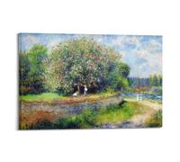 ZHANGLINGG Pierre Auguste Renoir The Chestnut Chestnut Tree Poster Wall Art Canvas Aesthetic Music And Movie Decoration Living Room Bedroom 12x18inch(30x45cm) Frame-style