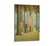 ZHANGLINGG Rene Magritte Painting Poster The Blank Signature Wall Art Canvas Aesthetic Music And Movie Decoration Living Room Bedroom 24x36inch(60x90cm) Frame-style