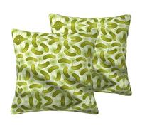 ZhanGM 20"x20" Imitation Linen Pillowcase - 2 Sets, Soft & Breathable, Sushi Dill Pickles Print Memory Huggable, Home Decoration