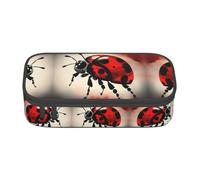 ZhanGM Art Ladybug Tracks Print Pencil Case â€“ Multi-Purpose Pen Organizer, School Supplies, Stationery, Makeup, and Office Use