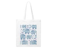 ZhanGM Boho Elephant Heat Transfer Canvas Shopping Bag – Personalized Tote Bag for Shopping, Travel, and More – Totes for Women