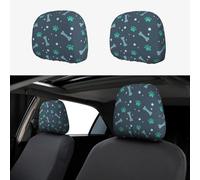 ZhanGM Bones and dog claws Print Car Headrest Cover Set – 2 Pcs Elastic Breathable Protector for SUV Trucks Vans – Front Seat Head Rest