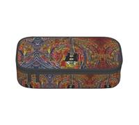ZhanGM Color Acoustic and Guitar Print Pencil Case – Multi-Purpose Pen Organizer, School Supplies, Stationery, Makeup, and Office Use
