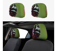 ZhanGM Colorful Ladybird Print Car Headrest Cover Set - 2 Pcs Elastic Breathable Protector for SUV Trucks Vans - Front Seat Head Rest