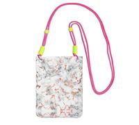ZhanGM Fuchusia Carry Mobile Phone Bag – Marble Texture Copper Splatter Print Crossbody Purse, Strap, Lightweight, Ideal for Commuting and Shopping