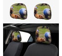 ZhanGM many Colorful Bears Print Car Headrest Cover Set - 2 Pcs Elastic Breathable Protector for SUV Trucks Vans - Front Seat Head Rest