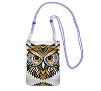 ZhanGM Purple Carry Mobile Phone Bag – Cute Owl pattern Print Crossbody Purse, Strap, Lightweight, Ideal for Commuting and Shopping