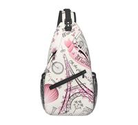 ZhanGM Unisex Lightweight Fashion Romantic Paris Butterfly Print Sling Backpack - Cross Chest Bag for Travel, Hiking, and Everyday Use