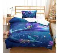Zhangmyxsh 3D Printed Duvet Cover Set Fish Comforter With Pillow Cases Home Bedding Cover Sets With Invisible Zipper for Boys Girls Adult Single(135x200cm)