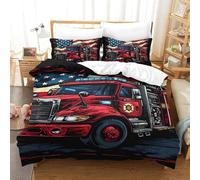 Zhangmyxsh 3D Printed Duvet Cover Set Truck Comforter With Pillow Cases Home Bedding Cover Sets With Invisible Zipper for Boys Girls Adult Single（140x200cm）