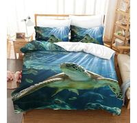 Zhangmyxsh Sea Turtles Ultra Soft Duvet Cover Set Modern Duvet Cover All Seasons Comforter Cover 3pc with Zipper Bedding Set for Kids Boys Girls Single（140x200cm）
