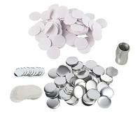 Zhangpu 100 Sets Blank Button Making Supplies, 58mm Mirror Round Button Pieces, Blank DIY Supplies DIY Badge Craft Materials