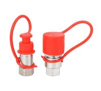 Zhangpu 2 Pieces Hydraulic Quick Couplers Flat Face 1/4in NPT Quick Connect Fittings Couplings with Covers for High Pressure Excavator ISO16028