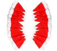 Zhangpu 20Pcs Exquisite Mini Santa Hats Christmas Ornaments for Crafts DIY Holiday Decor for Tableware Wine Bottles