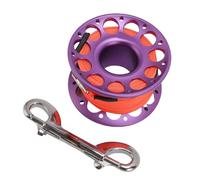 Zhangpu 30m / 98.43ft Scuba Diving Reel Aviation Aluminum with Double Ended Hooks Multi Purpose Finger Spool Reel (Purple)