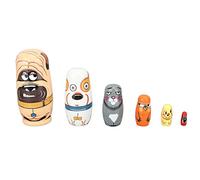 Zhangpu Decorative Russian Wooden Dog Nesting Dolls 6 Pieces Toys Novelty Kids Play Set Christmas Birthday Gift