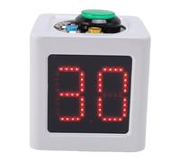 Zhangpu Digital Cube Timer 4 Sides Cube Timer Battery Operated Accurate Second Countdown for Chess Poker (White)