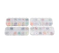 Zhangpu Halloween Pumpkin Skull Ghost Clay Nail Slices - Cute 3D Nail Art Sequins for DIY Decoration - Includes 4 Boxes for Artists - Perfect for Salon or Halloween Party