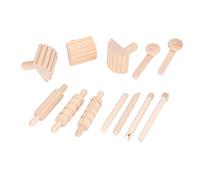 Zhangpu Kids Safe 12PCS Mini Wooden Rolling Pin Set for Clay Dough, DIY Hand Crafted Rolling Pin for Toddler, Suitable for Children Over 36 Months, Basswood Material