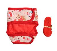 Zhangpu Rabbit Vest Harness Set Cute Fun Father Christmas Pattern Small Pet Vest Leash Set for Christmas Party in Polyester Nylon for Guinea Pig Rabbit Small Pet Applicable Scene Dress Up (M)