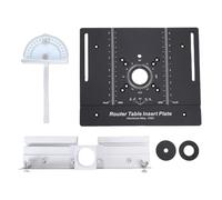 Zhangpu Router Table Insert Plate with Miter Guide Aluminum Alloy Woodworking Bench Flip Board for Slotting Trimming Black MM Inch Scales