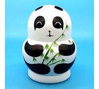 Zhangpu Wooden Tiger Russian Nesting Dolls Hand-Made Cute Animal Pattern Painted Toys for Kids,Great for Preschool Decorations or Family Friends, 10pcs Brown Wood 5.7" Toy Set