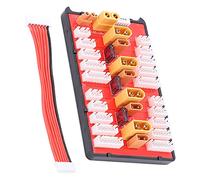 Zhangpu XT60+XT30 2 in 1 Parallel Charging Board, Durable Balanced Port Output Cable, Supports 4 Packs 2-8S Lipo Battery for RC Models, Gold-Plated Connectors, for Long Term Use