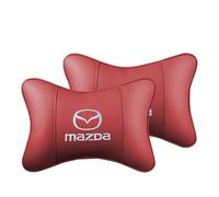 zhangqin Car Headrest for Mazda MX 3 1991-1998,PU Leather Car Seat Head Cushion,2 Pieces,Pillow Four Seasons Universal, red