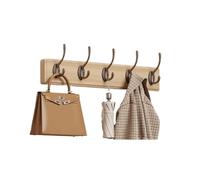zhangrui1888 Coat Rack Shelf Wall Mounted Wall-Mounted Coat Rack, Door-Mounted Hooks, No Drilling Required, Key-Shaped Design,Wood