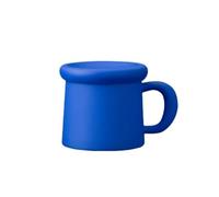 zhangrui1888 Coffee Mug Ceramic Covered Mug, Two Colors of Coffee Mug Set of 1, Capacity 11.16 oz for Office or Couple Pairing Cups Mugs(Blue)