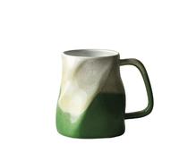 zhangrui1888 Coffee Mug Ceramic Kiln Turned Mug, 1 Set of Irregular Shaped Multi Color Coffee Mug, Capacity 15.35 oz for Office and Home Use Mugs(Green)