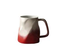 zhangrui1888 Coffee Mug Ceramic Kiln Turned Mug, 1 Set of Irregular Shaped Multi Color Coffee Mug, Capacity 15.35 oz for Office and Home Use Mugs(Red)