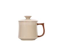 zhangrui1888 Coffee Mug Grass Gray Ceramic Mug, 1 Pcs Coffee Mug with Lid, Capacity 11.84 oz for Brewing Tea in The Office or Gifting to Elders Mugs