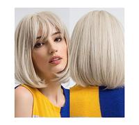 zhangrui1888 Wigs for Women Platinum Wigs For White Women Short Bob Wigs With Bangs Natural Looking Synthetic Hair Women's Wigs