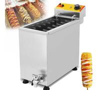 ZHANGshouf 1900W/3000W Corn Dog Fryer Commercial Cheese Hot Dog Sticks Maker Machine Electric Deep Fryers 12L/25L,for Kitchen Restaurant Snack Bar Canteen Home,25L