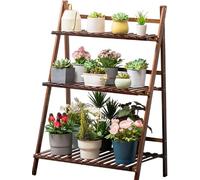 ZHANGshouf 3-Tier Folding Plant Ladder Shelf - Multi-Color Garden Rack for Potted Plants Flower Pot Display Stand Indoor/Outdoor Storage Perfect for Home & Garden