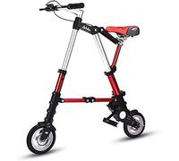 ZHANGshouf 8 Inch Folding Bike, Lightweight Aluminum Folding Bike, Comfortable Adjustable City Bike, Aluminum Frame, Outdoor Travel Bike for Men Women