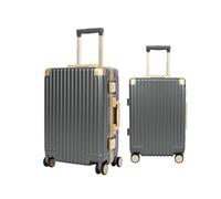 ZHANGshouf Aluminium Frame White Suitcase Zipperless Cabin Luggage Polycarbonate 20Inch Hard Carry on Luggage,Grey,22in
