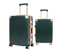 ZHANGshouf Aluminium Frame White Suitcase Zipperless Cabin Luggage Polycarbonate 20Inch Hard Carry on Luggage,Green,26in
